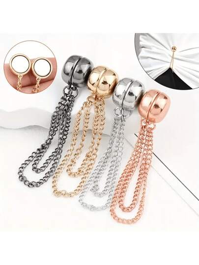 2/4/6/8 Pairs Detachable Magnetic Cuff & Hem Clips, No Need To Nail Or Sew, Adjustable Metal Clips For Cardigans, Pant Legs And Sleeves