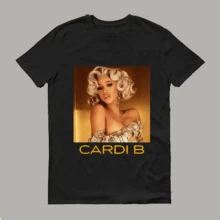 Ca Rdi B  Tee T-Shirt Unisex Short Sleeve All Size - 黑色 - 查看 1