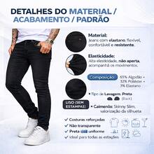 Men's Skinny Slim Straight Leg Jeans With Lycra > We Ship The Same Day - 黑色 - 查看 2