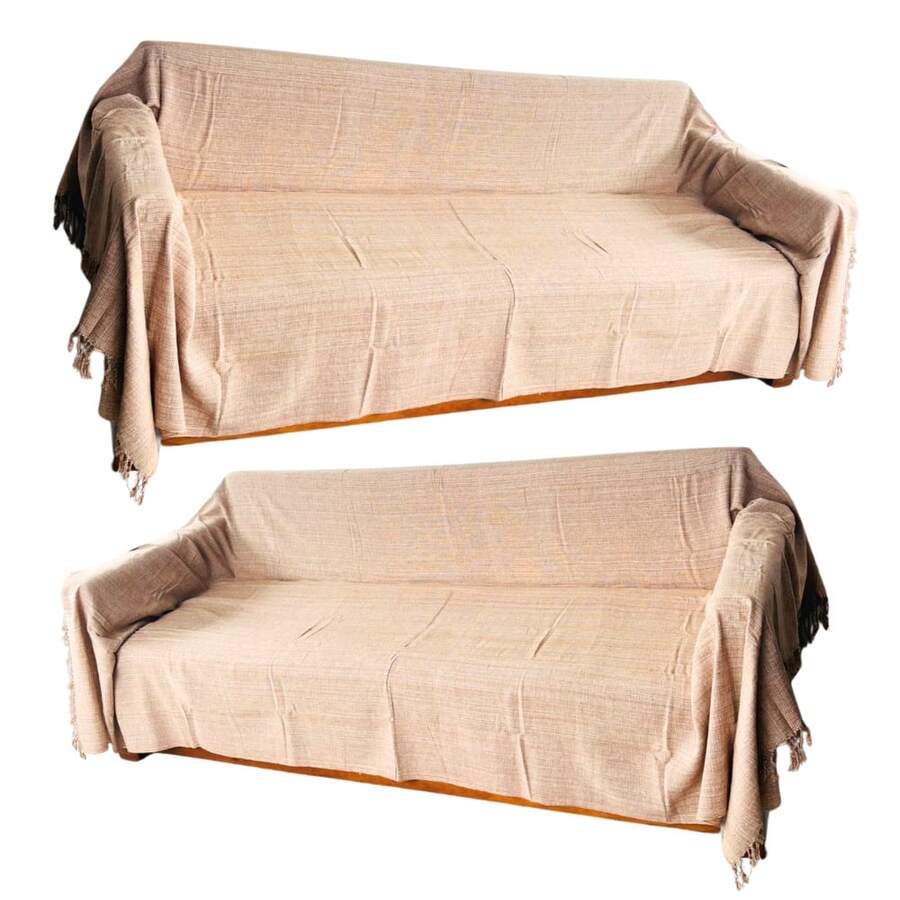 Kit 2 Mantas Para Sofá King Extra Gigante Tamanho 3 Metros x 1,80 Decorativa Para Casa Luxuosa, Capa Protetora 100% Algodão Reforçada