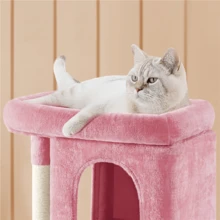 Butterslay 1PC Modern Cat Tree Cat Tower Cat House With Scratching Posts For Small Medium Cats - Hồng - Xem 6