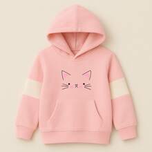 Girls' Warm Fleece Kangaroo Hoodie Sweatshirt - Baby Pink - View 1