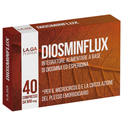 LA.GA Integratore Microcircolo con Diosmina ed Esperidina 500 mg. Per Vene Varicose, Gambe Gonfie, Ragadi e Capillari Rotti. Con Rusco, Ippocastano, Mirtillo, Vite Rossa e Flavonoidi. 40 Compresse