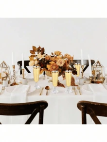 3pcs Transparent Champagne Glasses, Gold Rim, 5oz Plastic Cocktail/Martini Cups, Reusable, Unbreakable, Stackable, Suitable For Wedding, Birthday Party, Valentine's Day, New Year Gift - View 3