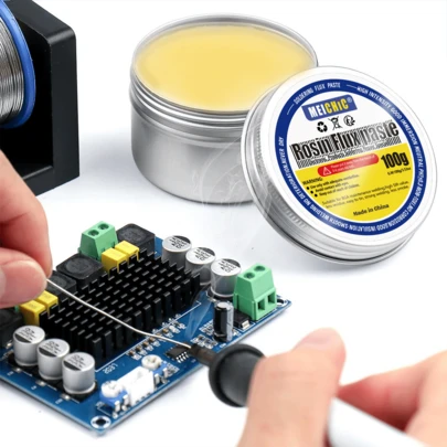  MEICHIC® 100g High-Purity Multi-Purpose Soldering Paste - Rosin-Based Easy Soldering Paste For Iron, Quick And Strong Welding, Acid-Free, Suitable For Stainless Steel, Zinc-Coated Boards, Copper, Nickel, Iron, Battery Shee