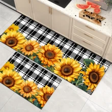 1pc Sunflower Pattern Area Rug, Decorative Carpet For Home, Kitchen, Bathroom, Laundry Room, Home Decor, Autumn & Winter - Multicolor - View 7
