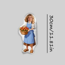 Personalized Face Cushion, Purple Dress, Customized Body Pillow, Unique And Interesting. Suitable For Father's Day, Mother's Day, Halloween, Christmas, Christmas Eve, Valentine's Day, Birthday, Personalized Day, Veteran's Day, Thanksgiving, Easter, April Fool's Day, Carnival, Ramadan, Eid Al-Fitr, Eid Al-Adha, National Day, Etc. - Blue Stripes - View 17