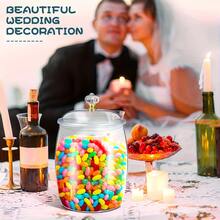 2pc Plastic Candy And Cookie Jars With Lids, Transparent Cookie Containers, Candy Jars, Airtight Apothecary-Style Storage For Weddings, Home Kitchen, Bar (74 Oz) - 查看 5
