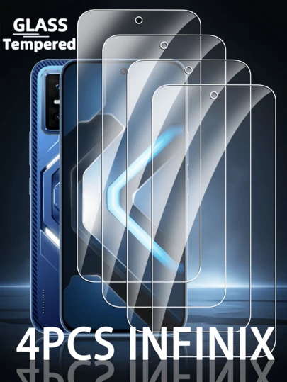 4pcs Tempered Glass Screen Protector, Compatible With Smartphones; 9H Hardness Anti-Scratch Tempered Glass Screen Protector, Suitable For Phones; Bubble-Free Tempered Glass Screen Protector, Applicable For Smartphones.