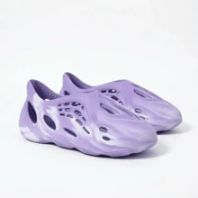 Men's Camouflage EVA Foam Clogs, Thick Platform Slides, Lightweight Ventilated Beach Pool Casual Shoes Purple Sandals - Purple - View 6