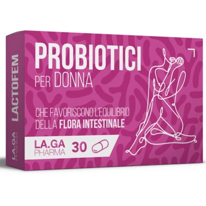 LA.GA Probiotici Donna per la Flora Batterica Vaginale, anche in caso di Candida. Alto Dosaggio di  Probiotici Vaginali: Lactobacillus Reuteri, Rhamnosus gg, Crispatus e Saccharomyces Boulardii. 30 Capsule
