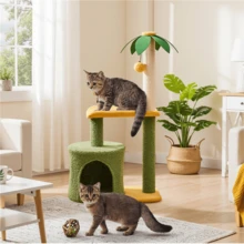 Butterslay 1PC 37inch Cat Tree Cat Tower With Natural Sisal - Green - View 2