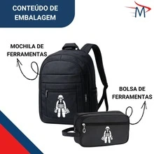 Kit 2 Bolsa Mochila Ferramentas Objetos Resistente Reforçada - A - Visão 2