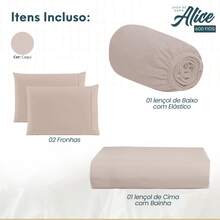 Queen Size 600 Thread Count 4-Piece Fitted Sheet Set For Box Spring Beds, Alice Brand, Luxurious Egyptian Cotton, Hemstitch. - 卡其色 - 查看 4