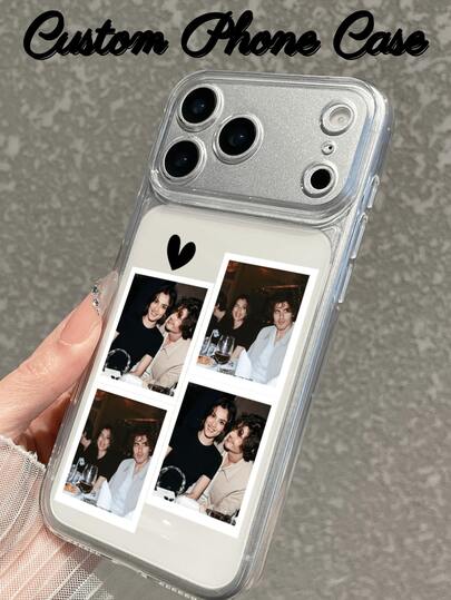 1pc Customized Photo UV Printed Transparent Phone Case, Compatible With Apple 17/17 Pro/17 Pro Max/17 Air, 16-11/Pro/Pro Max/Plus, S20-S26/Ultra/FE/Plus/Ultra International Version - Pixel Style, Retro Dot Print, Non-Glossy, Personalized Gift For Friends, Valentine's Day, Mother's Day