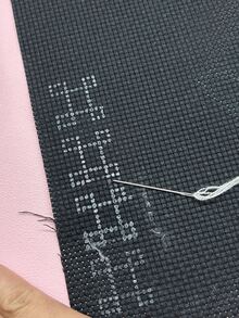 1片/3片/6片装 11ct黑色网格十字绣布，预裁尺寸11.81英寸 x 11.81英寸，清晰网格图案，DIY手工材料，仅限手洗 - 中格布黑色 - 查看 2