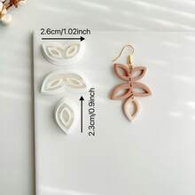 Moon Geometric Pattern Polymer Clay Cutting Mold, Soft Clay Earring Clay Cutting Mold DIY Gift Decor Ceramic Tool, Suitable For Clay Earrings And Ceramic Crafts, High Precision Clay Cutting Mold - White - View 2