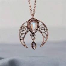 1 chiếc vòng cổ mặt dây chuyền hình trăng khuyết phong cách Bohemian cổ điển đính đá giả, phụ kiện trang sức thời trang cá nhân hóa, quà tặng cho phụ nữ dự tiệc. - Đồng - Xem 2