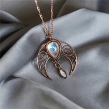 1 chiếc vòng cổ mặt dây chuyền hình trăng khuyết phong cách Bohemian cổ điển đính đá giả, phụ kiện trang sức thời trang cá nhân hóa, quà tặng cho phụ nữ dự tiệc. - Đồng - Xem 1