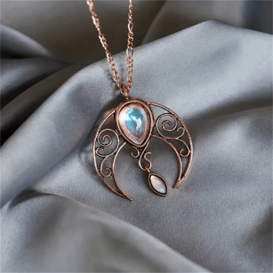 1 chiếc vòng cổ mặt dây chuyền hình trăng khuyết phong cách Bohemian cổ điển đính đá giả, phụ kiện trang sức thời trang cá nhân hóa, quà tặng cho phụ nữ dự tiệc. - Đồng - Xem 1