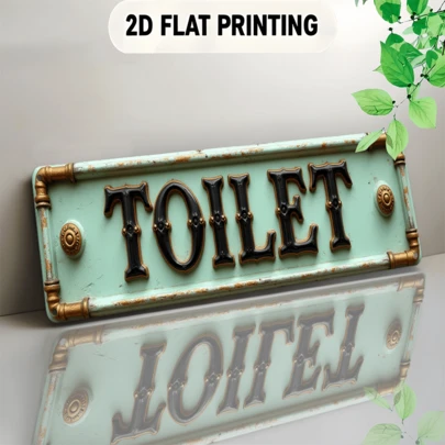 This Is A Flat 2D Iron Sign, Which Is Also An Attractive Wall Decor. The Large Black And Green Toilet Sign Is Suitable For Various Places, Including Bars, Living Rooms, Dining Rooms, Hotels, And More.