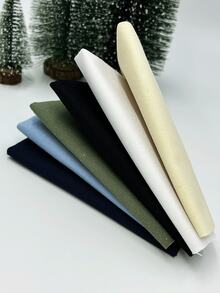 6pcs/Set High Density Embroidery Base Cloth, Cool Tone Colors, 11.81*11.81 Inch Pre-Cut Fabric Blocks, White/Beige/Black/Navy/Green/Sky Blue, Suitable For DIY Embroidery, Decorative Patches, Handmade Dolls And Small Craft Projects - 30*30cm High-density Fabric - View 5