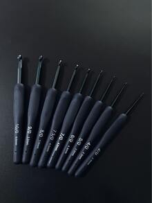 9件套人体工学钩针套装 - 2.0-6.0毫米，软握手柄，蓝色硅胶握柄，舒适的羊毛衫编织工具 - 藍柄鉤針 - 查看 3