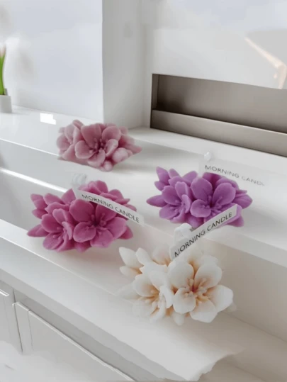 1pc New 3D Peach Blossom Flower Silicone Mold, Handmade DIY Holiday Gift, Atmosphere Gift, High-End Fragrance Handmade Candle Silicone Mold