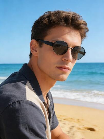 Gafas de moda ovaladas de metal con inspiración en monedas vintage, de alta gama, unisex, adecuadas para vacaciones, viajes, uso casual, fiestas, compras y cualquier ocasión