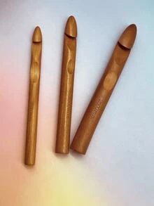 大号碳化竹钩针，15mm/20mm/25mm可选 | 圆柱形手柄粗线钩针，适用于粗线、猫尾线 | 专业地毯钩针，用于制作地毯、垫子、壁挂、枕头、毯子、靠垫、门垫等。 - 大號圓珠 - 查看 3