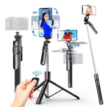 Gậy selfie kiêm chân máy chất lượng cao, dài 1708mm, 8 đoạn, điều khiển từ xa Bluetooth, xoay 360°, giao diện 1/4 inch, thích hợp làm quà tặng kỷ niệm cho điện thoại, máy ảnh, vlog. - Một cỡ - Xem 3