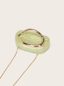 Bolso de Mano de Acrílico Milky Way para Mujer, Bolsos de Noche para Bodas con Diseño Marmoleado, Bolsos de Acrílico para Fiesta, Graduación y Cóctel - Verde pálido - Ver 6