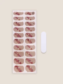 20片半固化凝胶美甲贴，沙龙级品质，易于粘贴和卸除，需使用UV灯固化。 - 摩卡棕 - 查看 3