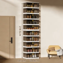 Foldable Plastic Shoe Box Storage Organizer, Blank Box Shipping, 5 Layer / 10 Layer - 5-tier - View 2