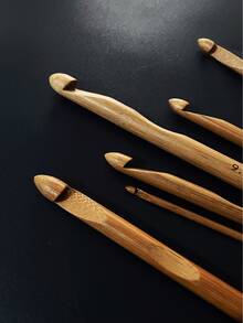 Bamboo Crochet Hook Set, Wool Knitting Bamboo Crochet Hooks, Thick Crochet Hooks For Rug Making - Carbonized Crochet Hook - View 3