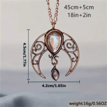 1 chiếc vòng cổ mặt dây chuyền hình trăng khuyết phong cách Bohemian cổ điển đính đá giả, phụ kiện trang sức thời trang cá nhân hóa, quà tặng cho phụ nữ dự tiệc. - Đồng - Xem 5