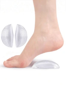 1 Pair Silicone Arch Support Cushion Massaging Insoles, Soft Foot Arch Pad Suitable For All Shoes, Unisex - Multicolor - View 3
