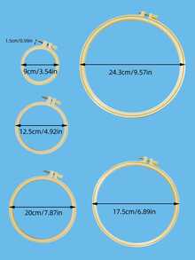 5件套刺绣工具套装，采用竹纹塑料材质，角度可调节，适用于十字绣花环、圆形十字绣绷、刺绣工艺缝纫等。 - 仿竹繡繃圓形 - 查看 10