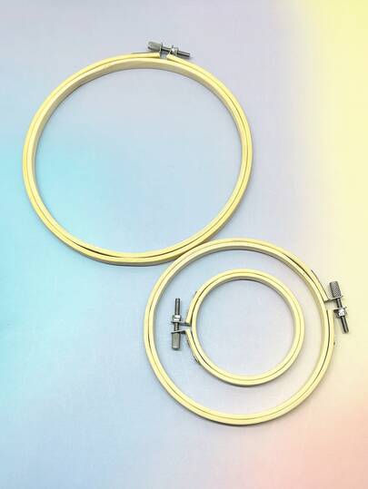 3 Sizes Silver Adjustable Bamboo Embroidery Hoops, 10cm/15cm/20cm, Suitable For Cross Stitch And Embroidery Projects, Durable Crafting Hoops, Embroidery Hoops