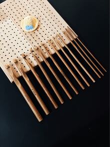 Bamboo Crochet Hook Set, Wool Knitting Bamboo Crochet Hooks, Thick Crochet Hooks For Rug Making - Carbonized Crochet Hook - View 4