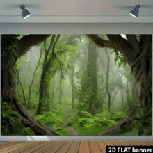 7x5ft Jungle Forest Photography Backdrop Tropical Rainforest Natural Scenery Background Kids Adults Party Decoration Photo Booth Props - Multicolor 1 - View 5