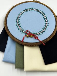6pcs/Set High Density Embroidery Base Cloth, Cool Tone Colors, 11.81*11.81 Inch Pre-Cut Fabric Blocks, White/Beige/Black/Navy/Green/Sky Blue, Suitable For DIY Embroidery, Decorative Patches, Handmade Dolls And Small Craft Projects - 30*30cm High-density Fabric - View 2