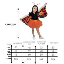 LA CASA ENCANTADA Disfraz Primavera Mariposa Monarca Tutú Infantil Niña - Naranja - Ver 2