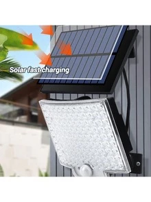 1pc Solar Outdoor Light With Dual Sensors, 106 LED Lights, 3 Lighting Modes, Solar Flood Light With Remote Control, Suitable For Yard, Garden, Garage, Patio, Alley, Outdoor, Wall From Dusk To Dawn - Multicolor - View 2