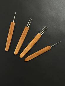 4pcs Braiding Crochet Hooks Set, 0.5mm Single-Ended + 0.75mm Single & Double-Ended - Carbide-tipped Hooks - View 2