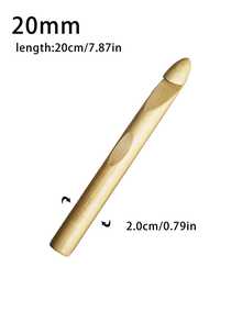15mm/20mm/25mm Jumbo Crochet Hooks, For Large Item Crochet, Thick Rope Crochet, Chunky Blanket & Rug Crochet, Pet Bed Crochet Tools - Large Round Bamboo White Beads - View 11