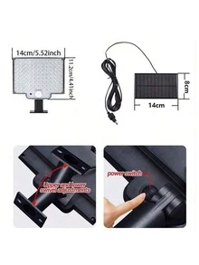 1pc Solar Outdoor Light With Dual Sensors, 106 LED Lights, 3 Lighting Modes, Solar Flood Light With Remote Control, Suitable For Yard, Garden, Garage, Patio, Alley, Outdoor, Wall From Dusk To Dawn - Multicolor - View 4