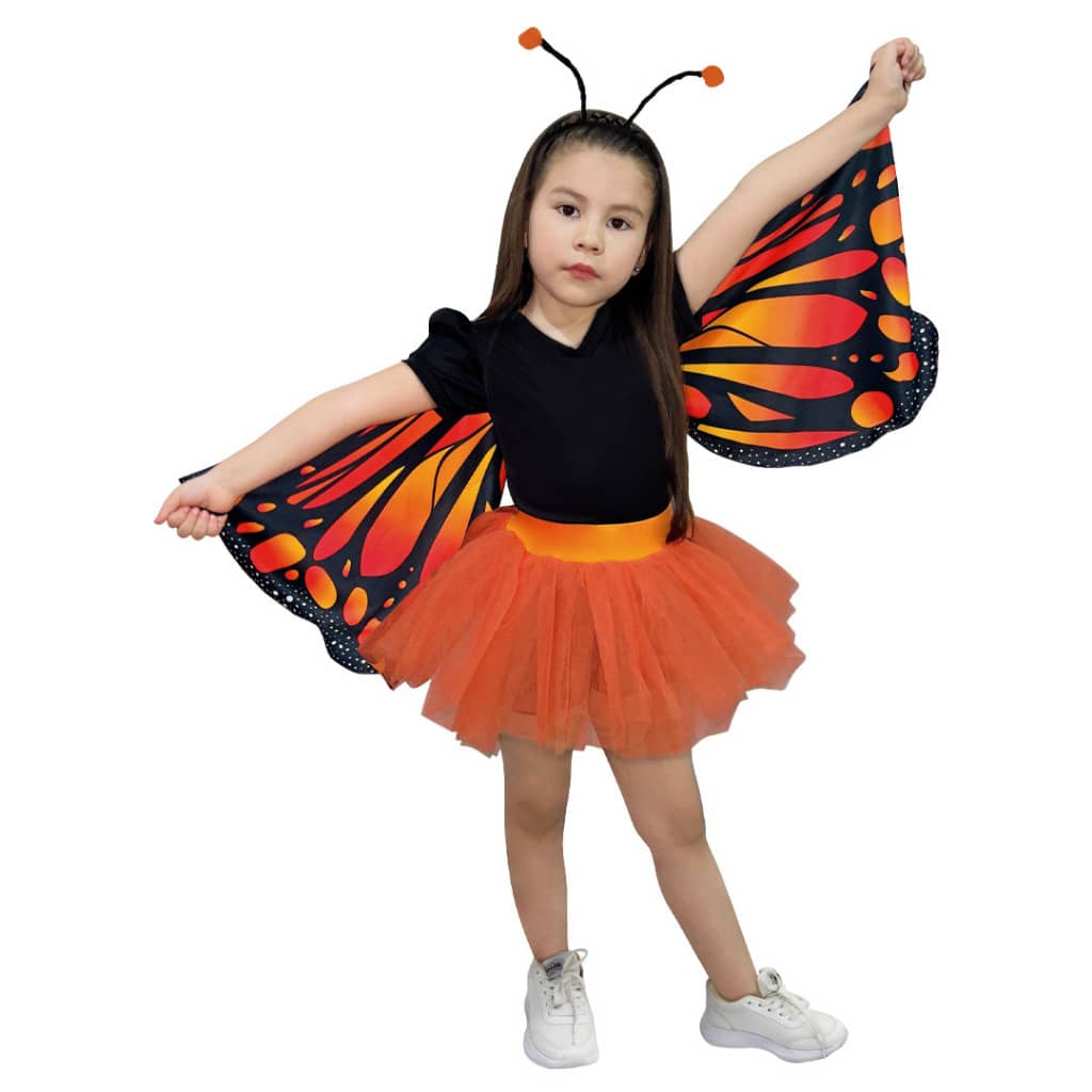 LA CASA ENCANTADA Disfraz Primavera Mariposa Monarca Tutú Infantil Niña - Naranja - Ver 1