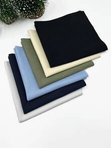 6pcs/Set High Density Embroidery Base Cloth, Cool Tone Colors, 11.81*11.81 Inch Pre-Cut Fabric Blocks, White/Beige/Black/Navy/Green/Sky Blue, Suitable For DIY Embroidery, Decorative Patches, Handmade Dolls And Small Craft Projects - 30*30cm High-density Fabric - View 4
