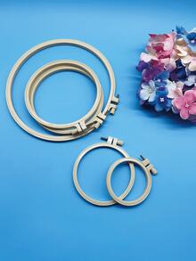 5件套刺绣工具套装，采用竹纹塑料材质，角度可调节，适用于十字绣花环、圆形十字绣绷、刺绣工艺缝纫等。 - 仿竹繡繃圓形 - 查看 7